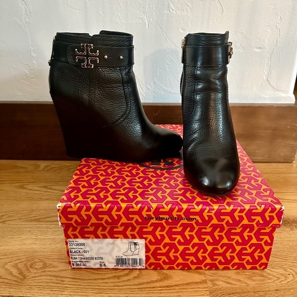 Tory Burch Elina 110mm Wedge Boot - Black - Size 6.5 - Picture 5 of 11